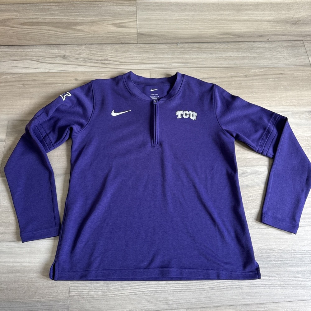 Nike TCU Horned Frogs Women's Medium Purple 1/4 Zip‎ Pullover Jacket Sweater
